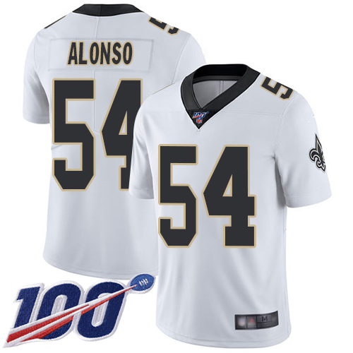 Men New Orleans Saints Limited White Kiko Alonso Road Jersey NFL Football 54 100th Season Vapor Untouchable Jersey